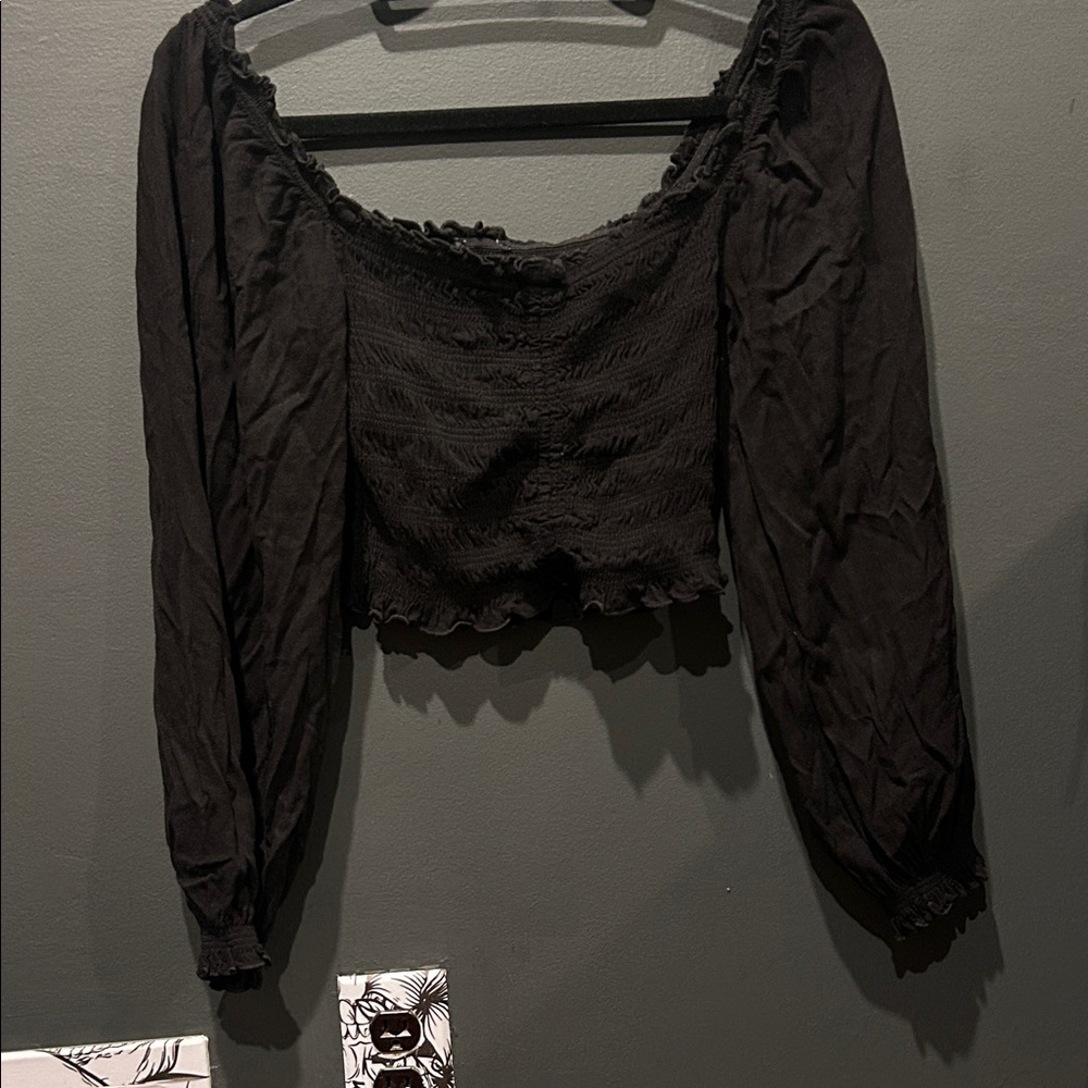 Black Off-Shoulder Women's Top